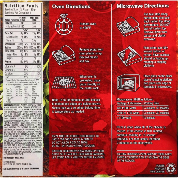 Digiorno cheese pizza nutrition