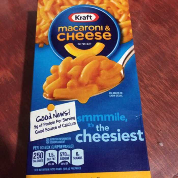 Kraft microwave mac and cheese nutrition