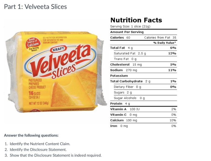 Kraft cheese slices nutrition info