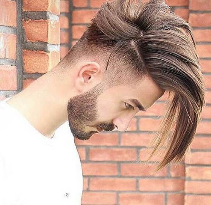 Undercut hairstyle men long hair