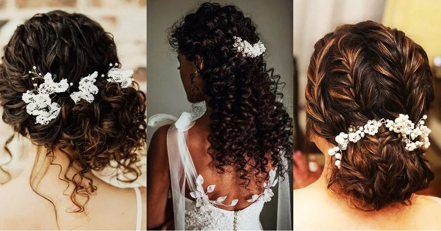 Wedding natural hairstyle curly hair black